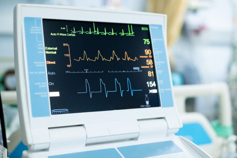 Heart monitor showing trace
