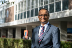 Professor Hashim Ahmed outside Charing Cross hospital