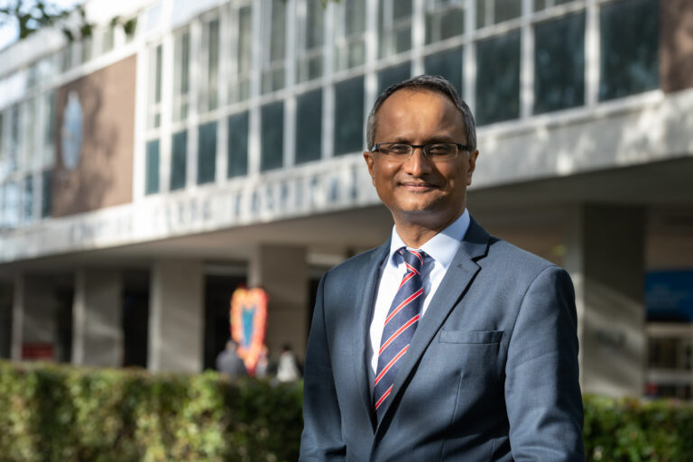 Professor Hashim Ahmed outside Charing Cross hospital