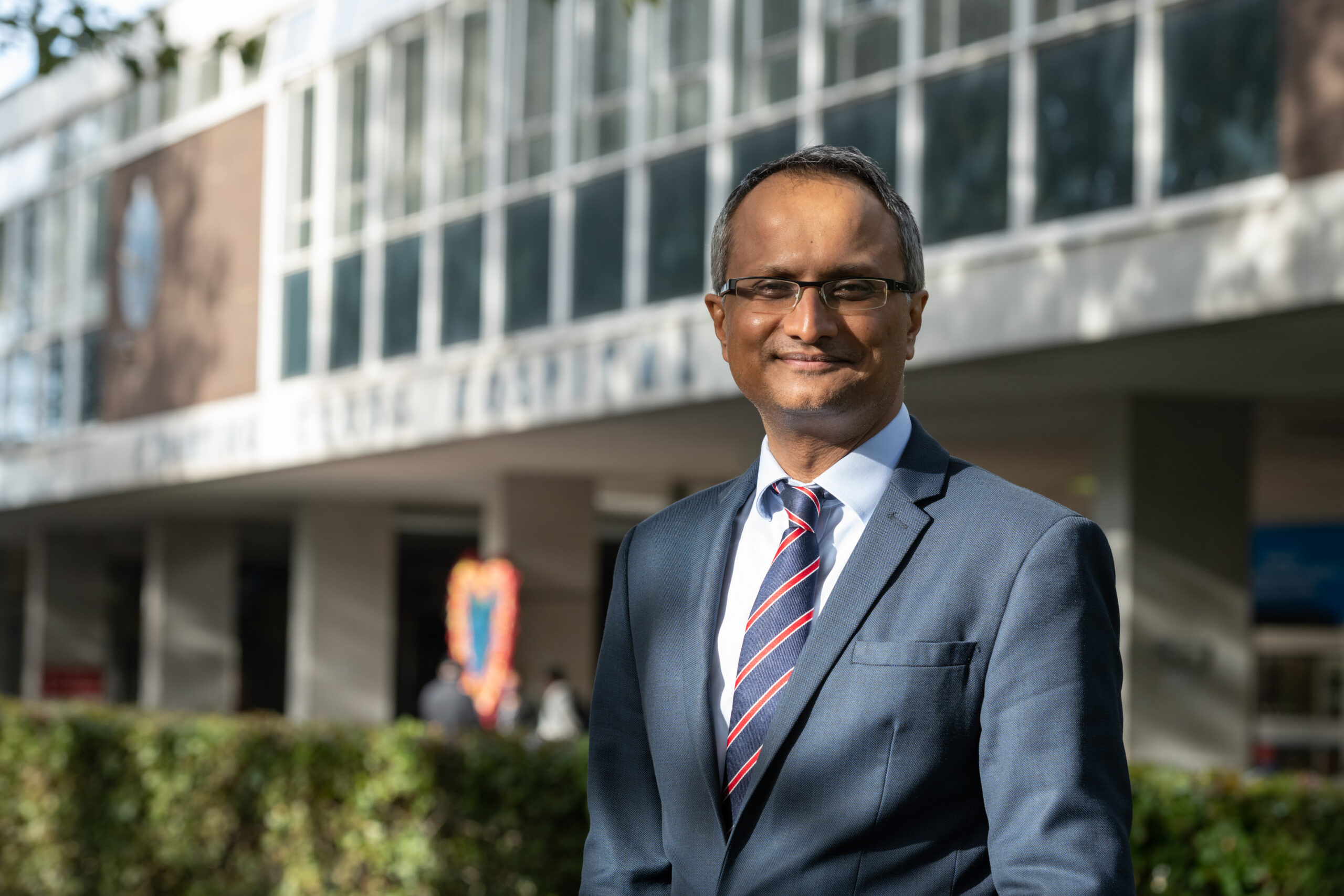 Professor Hashim Ahmed outside Charing Cross hospital